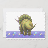 Niedliche Triceratops Kinderdusche Einladung (Rückseite)