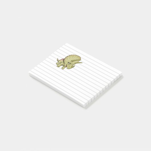 Niedliche Triceratops Nachhinweise Post-it Klebezettel (angewinkelt)