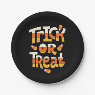 Niedliche Trick- oder Treatingpapier-Teller Pappteller
