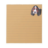 Niedliche Tricolor Basset Hoppy Notizblock (Vorderseite)