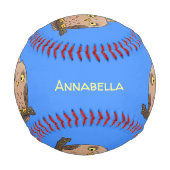 Niedliche Trio-Cartoon-Abbildung Baseball (Vorderseite)