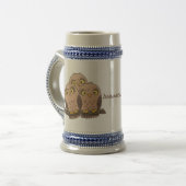 Niedliche Trio-Cartoon-Abbildung Bierglas (Vorderseite Links)