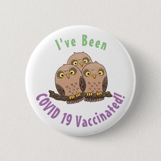 Niedliche Trio-Cartoon-Abbildung Button (Vorderseite)