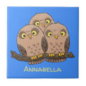 Niedliche Trio-Cartoon-Abbildung Fliese (Vorderseite)