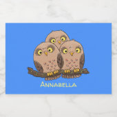 Niedliche Trio-Cartoon-Abbildung Lebensmitteletikett (Einzelnes Label)