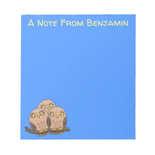 Niedliche Trio-Cartoon-Abbildung Notizblock (Vorderseite)