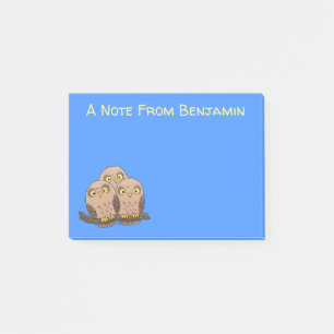 Niedliche Trio-Cartoon-Abbildung Post-it Klebezettel