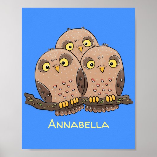 Niedliche Trio-Cartoon-Abbildung Poster (Vorne)