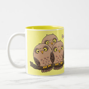 Niedliche Trio-Cartoon-Abbildung Zweifarbige Tasse