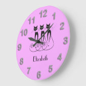 Niedliche Triole Große Wanduhr (Winkel)