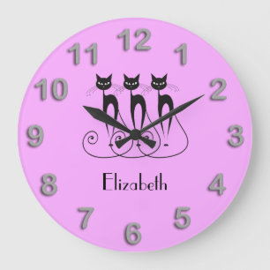 Niedliche Triole Große Wanduhr