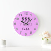 Niedliche Triole Große Wanduhr (Zuhause)