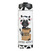 Niedliche Trommel der Kaffeesüchtig-Kuh Thermosbecher (Vorderseite)