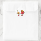 Niedliche Trommel und Fries Runder Aufkleber (Tasche)