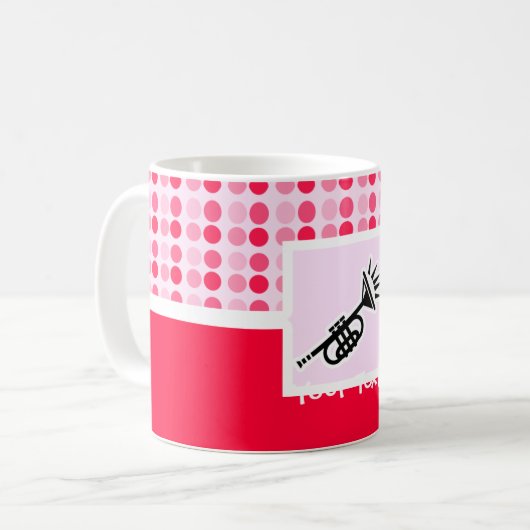 Niedliche Trompete Kaffeetasse (Vorderseite Links)
