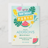Niedliche Tropenbad Geburtstagsparty Einladung (Vorderseite)