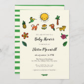 Niedliche Tropendusche Einladung (Vorne/Hinten)