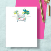 Niedliche Tropenpalme und Wasserfarbe für Autos Vi Dankeskarte