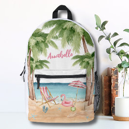 Niedliche Tropical Beach Name Girls Bedruckter Rucksack