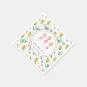 Niedliche Tropical Flamingo Personalisierte Babydu Serviette (Ecke)