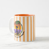 Niedliche Tropical Island Beach Dackel (schwarz &  Zweifarbige Tasse (Vorderseite Links)