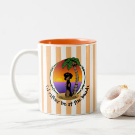 Niedliche Tropical Island Beach Dackel (schwarz &  Zweifarbige Tasse