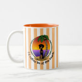Niedliche Tropical Island Beach Dackel (schwarz &  Zweifarbige Tasse (Links)