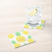 Niedliche tropische Ananas-Aloha-Strände Rechteckiger Pappuntersetzer (Vor Ort)