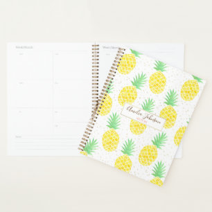 Niedliche tropische Ananas Gold-Glitzern Planer