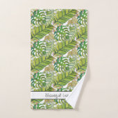 Niedliche tropische Blätter in Aquarellen Badhandtuch Set (Handtuch)