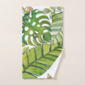 Niedliche tropische Blätter in Aquarellen Badhandtuch Set (Handtuch)