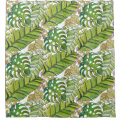 Niedliche tropische Blätter in Aquarellen Duschvorhang (Vorderseite)