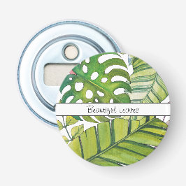 Niedliche tropische Blätter in Aquarellen Flaschenöffner