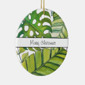 Niedliche tropische Blätter in Aquarellen Keramik Ornament (Rechts)