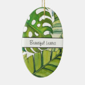 Niedliche tropische Blätter in Aquarellen Keramik Ornament (Rechts)