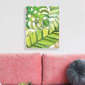 Niedliche tropische Blätter in Aquarellen Leinwanddruck (Insitu (Wohnzimmer))