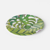 Niedliche tropische Blätter in Aquarellen Pappteller (Schrägansicht)