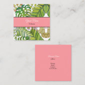Niedliche tropische Blätter in Aquarellen Quadratische Visitenkarte (Vorne/Hinten)