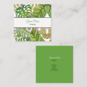 Niedliche tropische Blätter in Aquarellen Quadratische Visitenkarte (Vorne/Hinten)