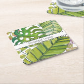 Niedliche tropische Blätter in Aquarellen Rechteckiger Pappuntersetzer (angewinkelt)