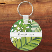 Niedliche tropische Blätter in Aquarellen Schlüsselanhänger (Vorderseite)