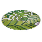 Niedliche tropische Blätter in Aquarellen Schneidebrett (Ecke)