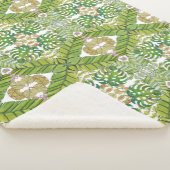 Niedliche tropische Blätter in Aquarellen Sherpadecke (3/4)