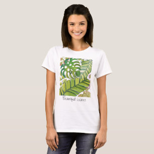 Niedliche tropische Blätter in Aquarellen T-Shirt