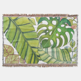 Niedliche tropische Blätter in der Wasserfarbendec Decke