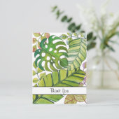 Niedliche tropische Blätter in Wasserfarbe. Postkarte (Stehend Vorderseite)