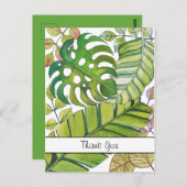 Niedliche tropische Blätter in Wasserfarbe. Postkarte (Vorne/Hinten)