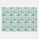 Niedliche tropische Cartoon, blaues Wasser Geschenkpapier Set (Vorderseite 3)