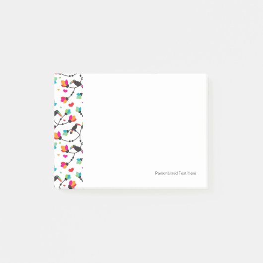 niedliche tropische Darstellung von Vogelarten Post-it Klebezettel (Vorderseite)