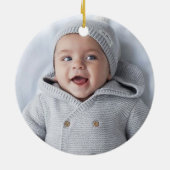 Niedliche tropische Dinosaurier Baby Erstes Weihna Keramik Ornament (Hinten)